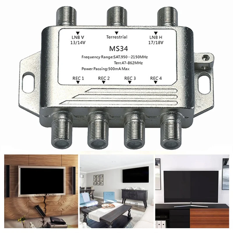 ABJF-3 で 4 テレビ衛星スプリッタ 3X4 衛星マルチスイッチ FTA LNB スイッチ MS34EZ カスケード衛星分離 RF