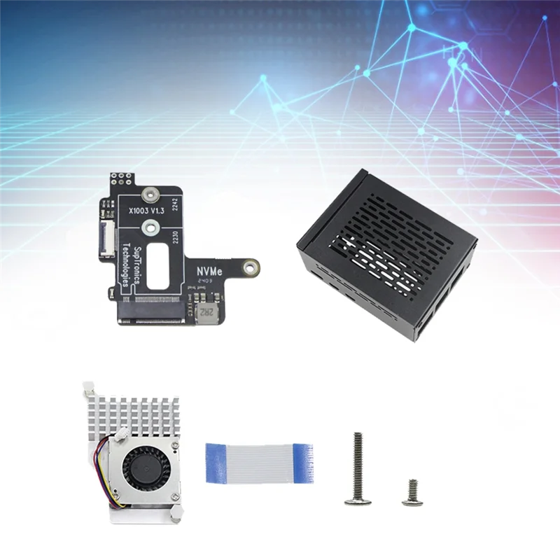 

Exquisite-For Raspberry Pi 5 Pcie To M.2 Nvme HAT+Radiator SSD MINI Adapter Board For 2242 2230 Nvme SSD Expansion Board