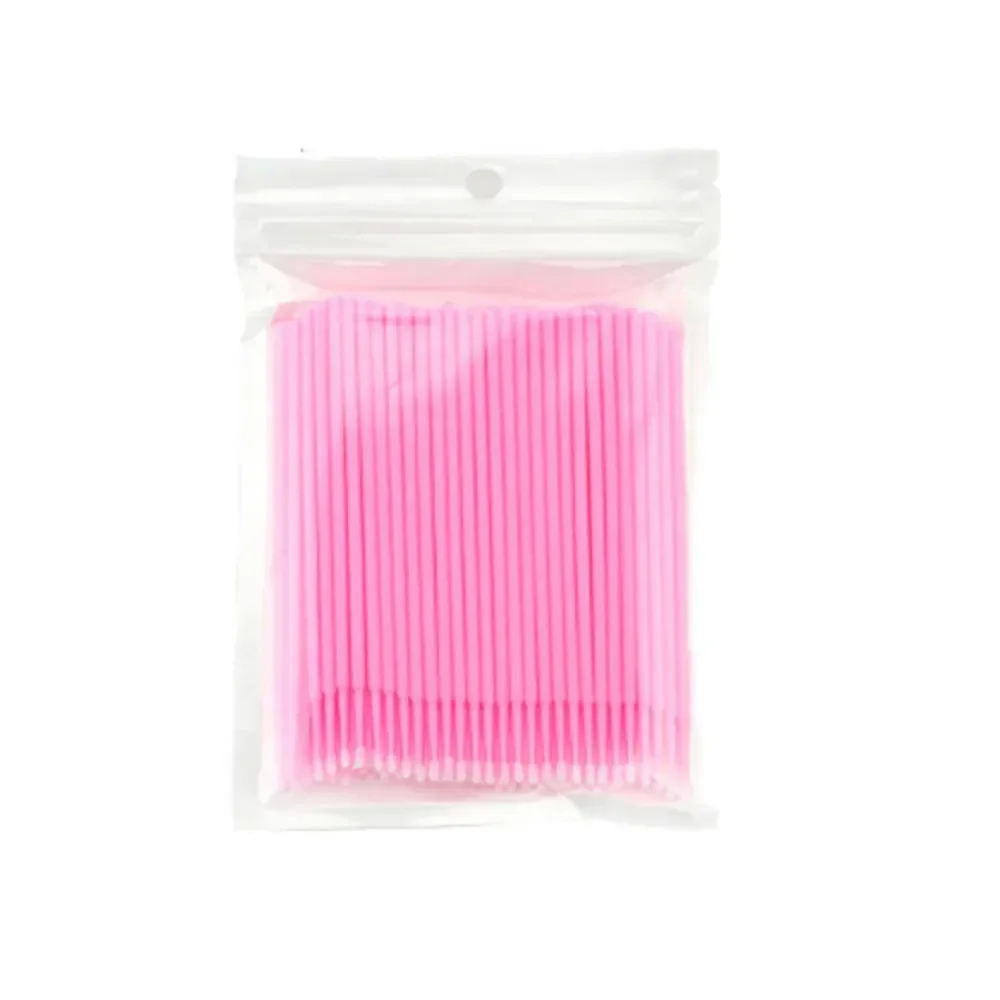 500 PCS สีชมพู Micro Applicator แปรงสําหรับขนตาผ้าฝ้าย Swabs ริมฝีปากมาสคาร่า Microbrush แต่งหน้า Micro แปรงเครื่องมือ