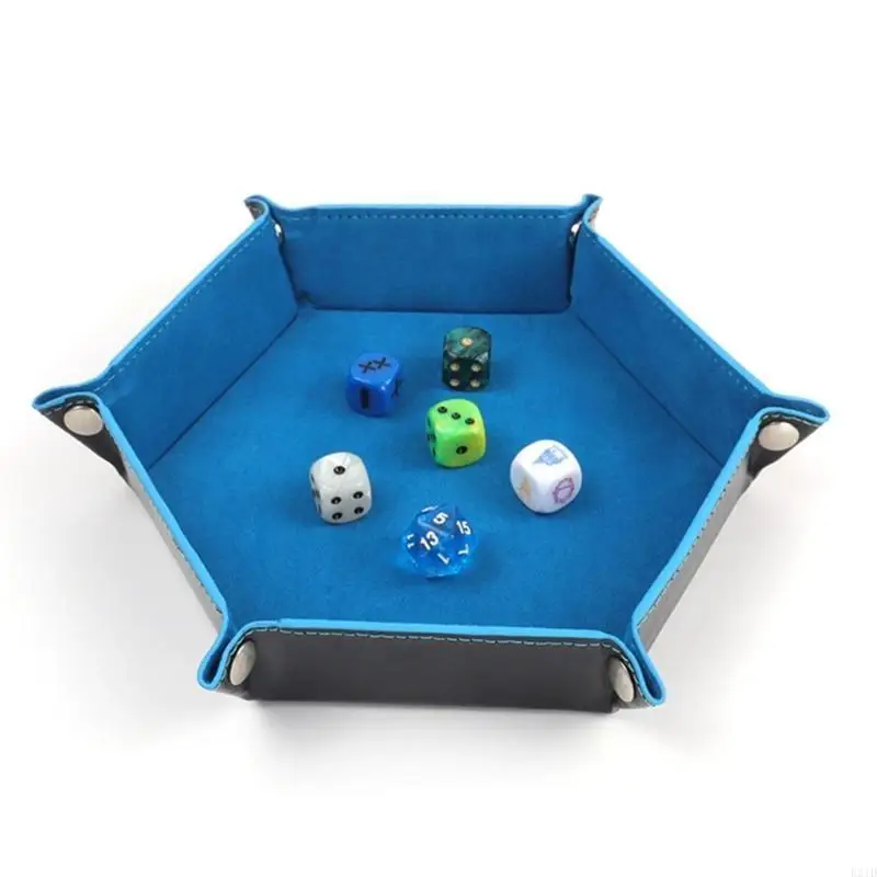   Dices Holder Storage Box Portable Folding Dices Tray Dices Rolling Tray Dices Coin Purse Holder for Bar Dices Game