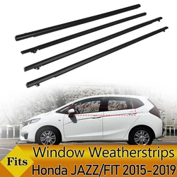 4PCS Car Outer Window Rubber Weatherstrip Waterproof Pressure Strip Sealing Belt Moulding Trim For Honda FIT JAZZ GEN3 2015-2019