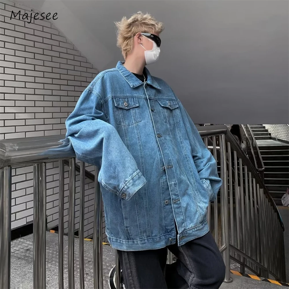 Autumn Jackets Men M-5XL Denim Streetwear Baggy American Style Hip Hop Teenagers Stylish Pockets Casual Prevalent Button Up 2023