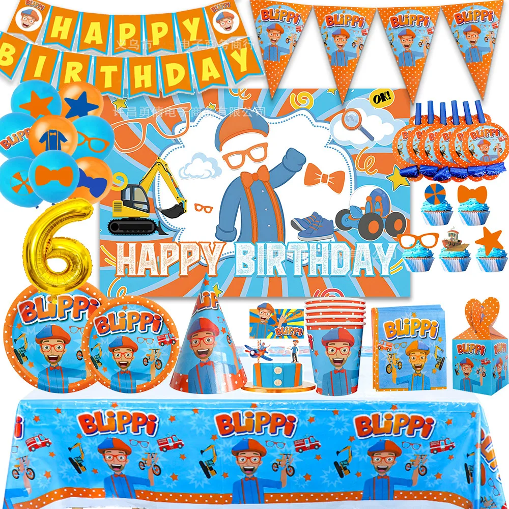 Blippiing English Teacher Theme Birthday Party Decor Tableware Banner Balloon Cake Topper Backdrop for Boys and Girl Baby Shower