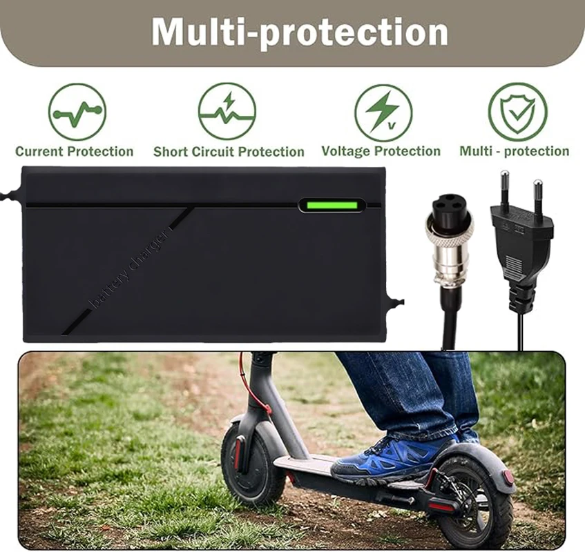 58.8V 2A EBike Lithium Battery Smart Charger AC100-240V With Fan For 14S 52V E-Tool Scooter Li-ion Cell Pack Fast Charging