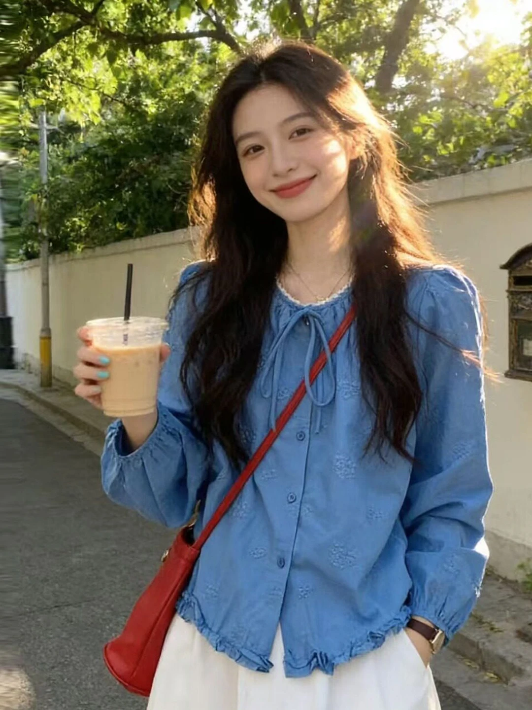 

Женская рубашка с вышивкой во французском стиле, с круглым вырезом и длинными рукавами, новинка весенней коллекции, свободный крой, хлопок/полиэстер, с воротником-стойкой