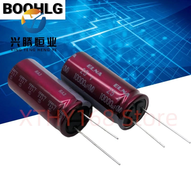 2PCS 10000UF 25V genuine purple red robe capacitor 25V 10000UF 18X40MM RA3