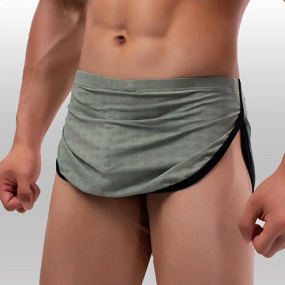 Mannen String Sexy Laagbouw Elastische Tailleband Slim Fit Slips Effen Kleur Ondergoed Ademend Mesh Slipje Dagelijkse Slijtage Муж Turismo