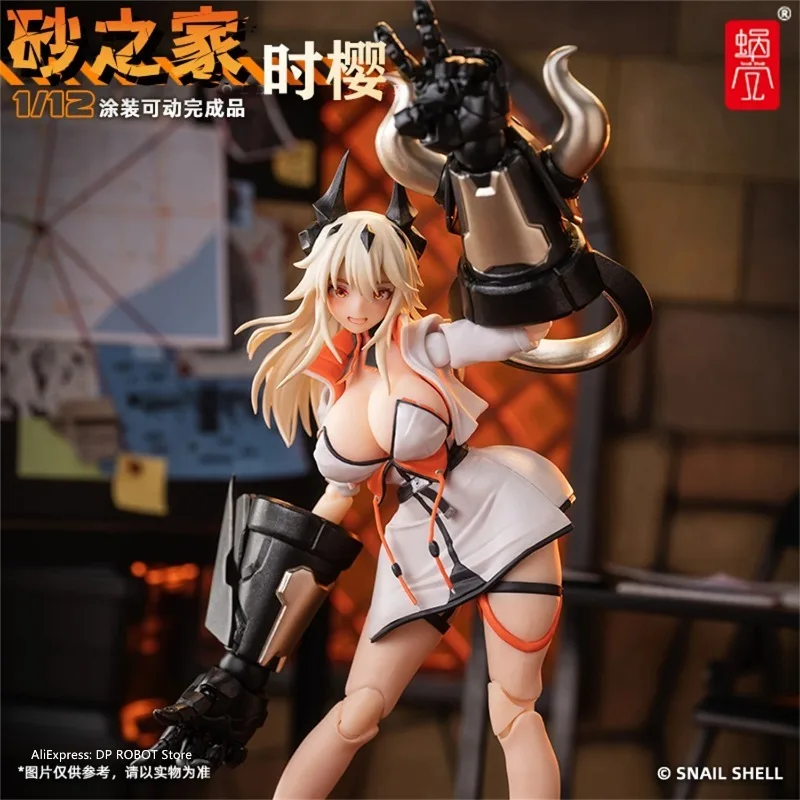 IN STOCK SNAIL SHELL Original 1/12 Shikura Saori Sister Sha Zhi Jia Shi Ying Mobile Suit Girl SO COOL PVC Action Figure Gifts