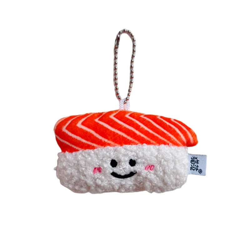 New Cute cartoon salmon sweet shrimp sushi funny expression pendant brooch bag pendant gift plush toy soft lifelike decorate