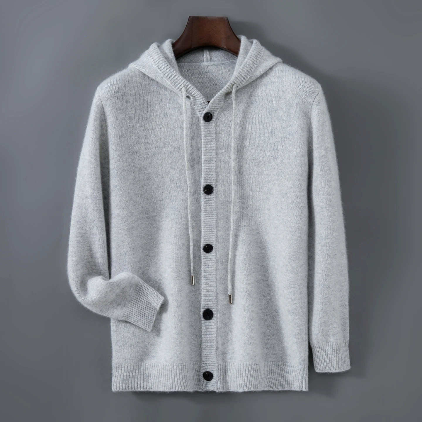 Fall/Winter New Wool Jacket Men's Suit Neck Knitted Sweater Loose Business and Leisure Plus Size Wool Cardigan