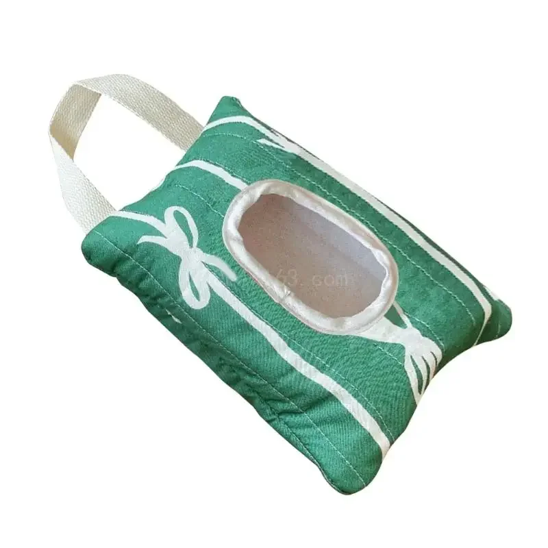 Travel Wipe Holder Reusable Wipe Container Box Portable Stroller Hanging Wipes Dispenser with Bowknot Pattern Wipe Case