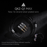 QKZ Q1 MAX Earphones Upgrade Cable Gray\\Black 16 Stand 352 Cores QDC KZ C Pin MMCX 3-in-1 for QKZ HBB ZXT AS16 PRO ZSN PRO X PR1