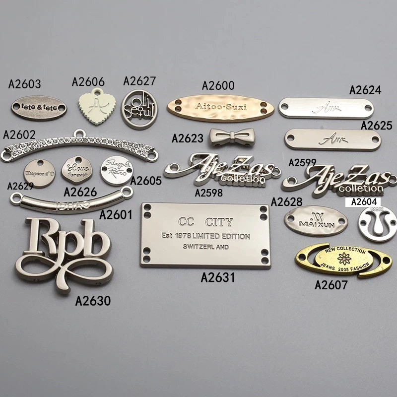 Hand-Sewn English Metal Letter Patches DIY Clothing Decorative Buttons Bracelets Necklaces Pendants Bag Accessories Materials