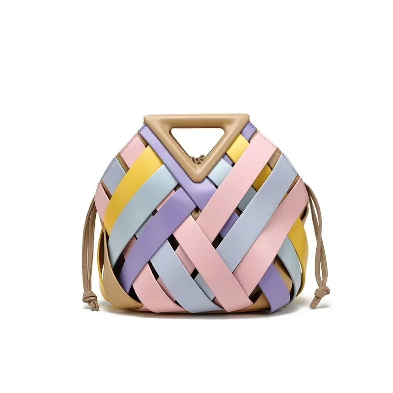 

‌ Новый магнитный клатч 2025 года — треугольный тканый ручной кошелек, через плечо/переноска через плечо, просторный и стильный