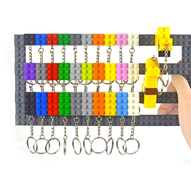 DIY Building Blocks Key Chain Hanging Ring Bricks Accessories Keychain Creative brick kits Compatible All Brands toys