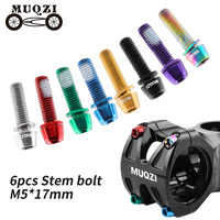 MUQZI 6pcs Stem Bolts M5x17mm Bicycle Handlebar Stem Screw With Washer MTB Road Bike Stem Riser Screw