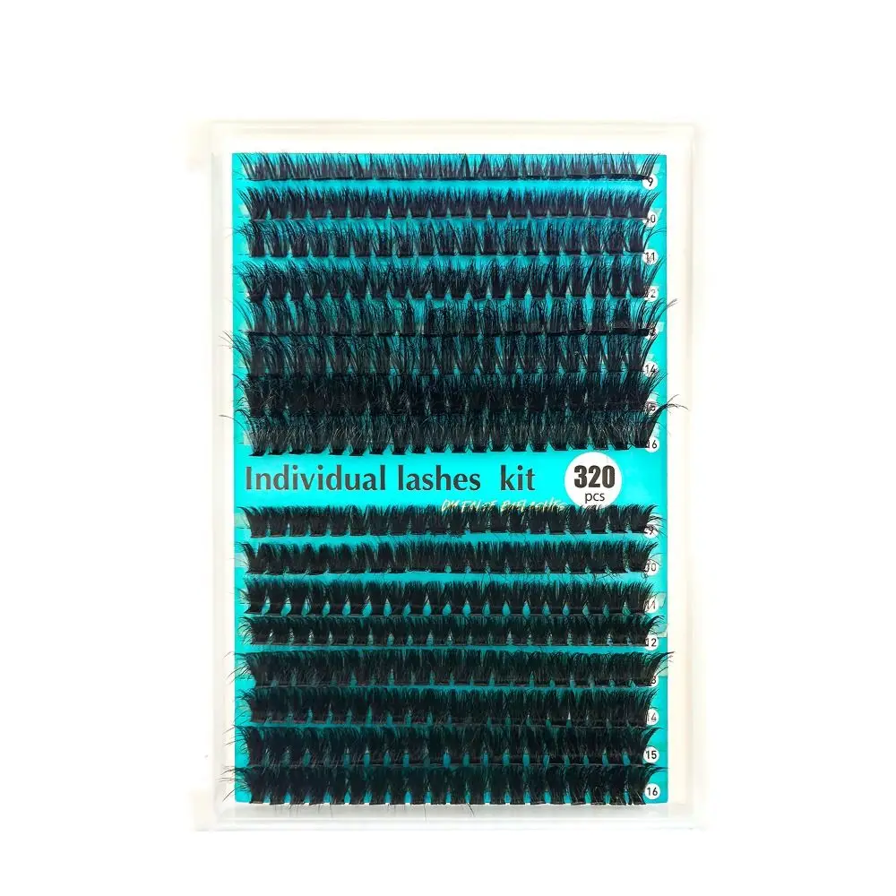 16 Rows 9-16mm Length False Eyelashes Natural Look Bond and Seal 3D Faux Mink Lash Cluster Design Wispy Style