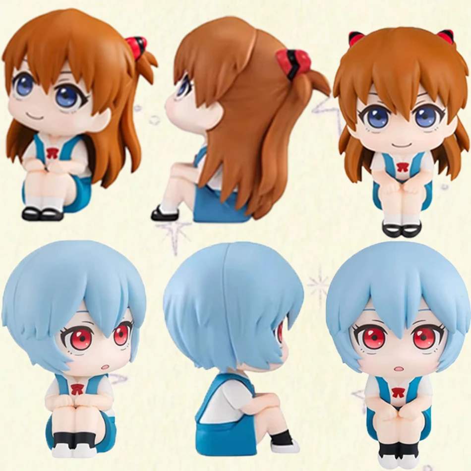 Spielzeug PVC Geschenk Evangelion Rei Anime Figur Ayanami Rei Asuka Actionfigur Q-Version Niedliches Modell Sammlerstück Auto Desktop Ornament