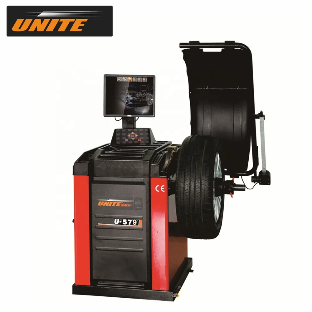 UNITE Car Wheel Balancer U-579 Top Line Pointer 3D Tire Balancing Machine Animation Interface Automatic Disc Brake CN;SHG