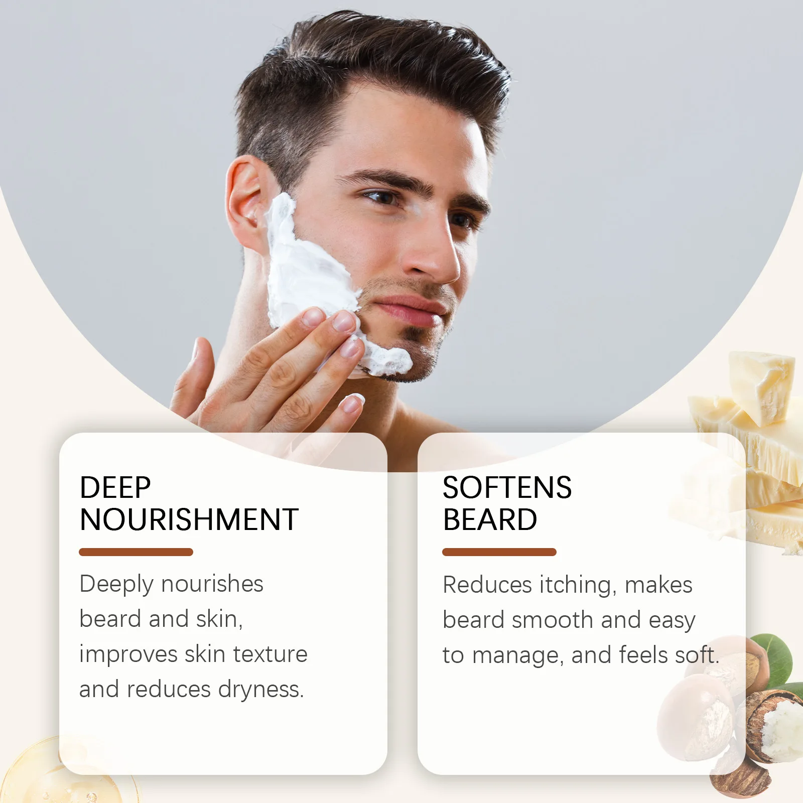 كريم العناية باللحية للرجال من إيست مون، يحافظ على ناعمة، تحسين ترطيب التصميم، سحر تغذي النمو السادة، بلسم اللحية