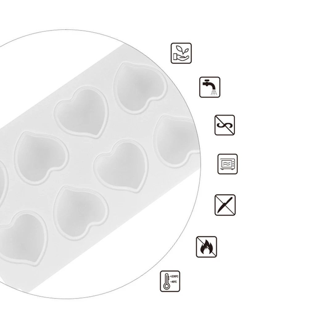 

Eight Hearts Silicone Heart Cake Mold DIY Chocolate Candy Baking Tool Valentine Dessert Tray Mousse Jelly Fondant Baking