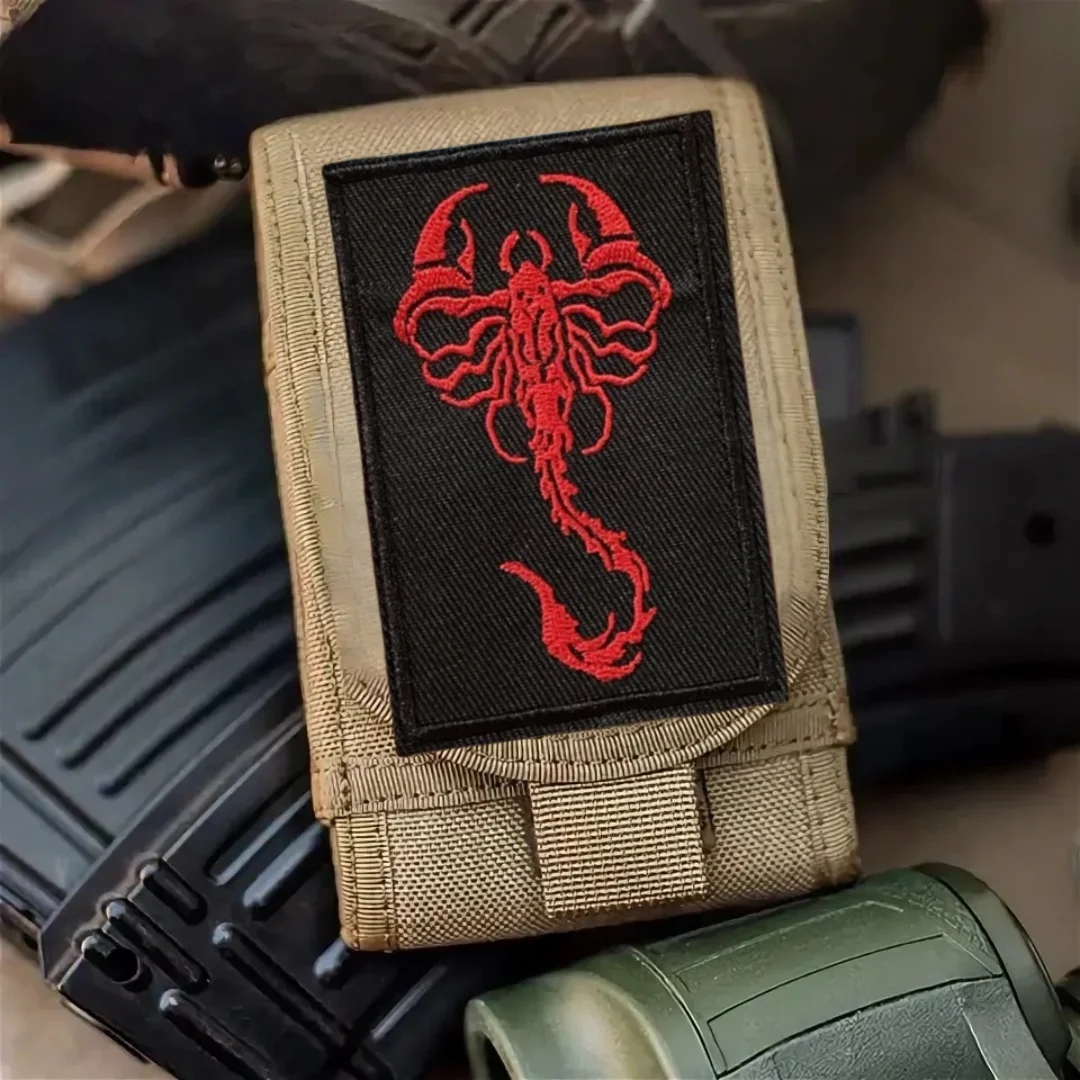 العقرب شيفرون المطرزة هوك وحلقة بقع للملابس التكتيكية العسكرية الجيش شارة في الهواء الطلق التعبئة والتغليف الخلفي ملصق
