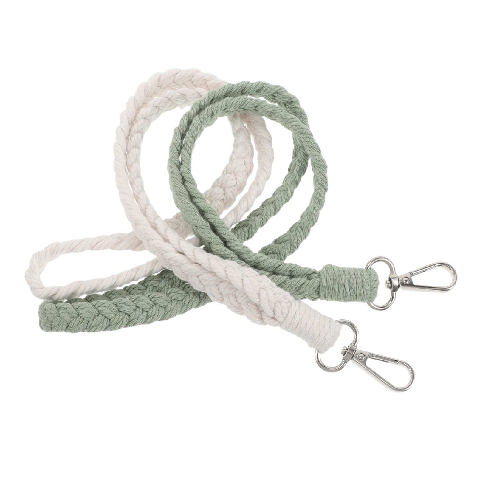 

2pcs Macrame Lanyard Handwoven Cotton Keychain Rope For Phone Keys Id Badge Comfortable All-Day Wear Bohemian Braided Wrist