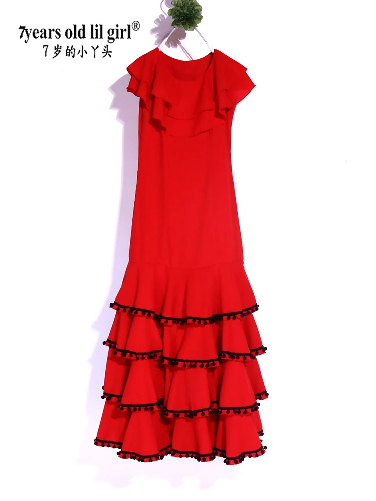 Vestido de dança flamenca feminino, saia espanhola, GG11