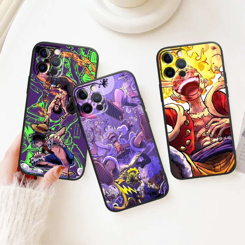 Pirate King Anime For iphone 15 14 13 12 11 8 7 6 6S XS X MAX XR mini Plus Pro Max new Black Phone Case