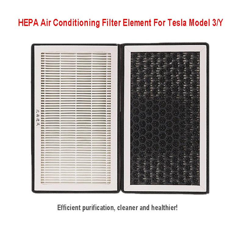عنصر فلتر اكسسوارات السيارات الأصلي لطراز 3/Y HEPA الكربون المنشط PM2.5 تصفية التعقيم إزالة الروائح Tesla #5