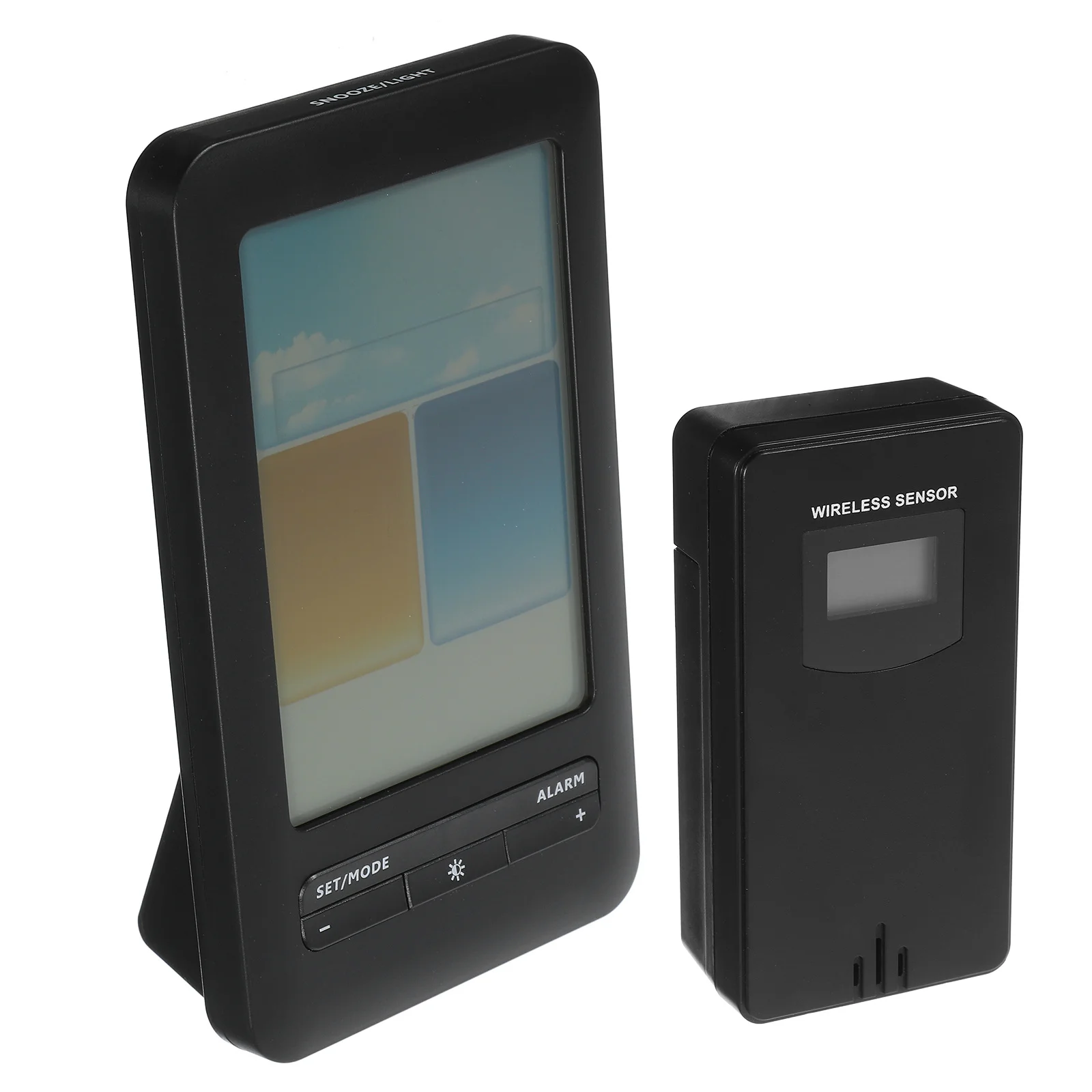 Беспроводная метеостанция, большой красочный дисплей, цифровой будильник, календарь температуры и влажности, внутренняя и наружная подсветка