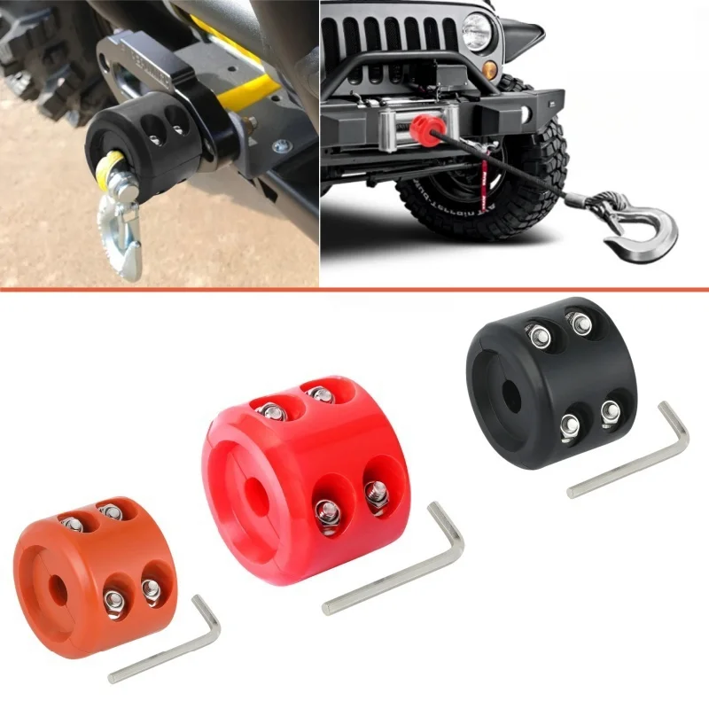 Universal Rubber Winch Stopper Cable Hook Rope Line Saver for ATV UTV Truck Protects Synthetic Rope Steel Cable Wear