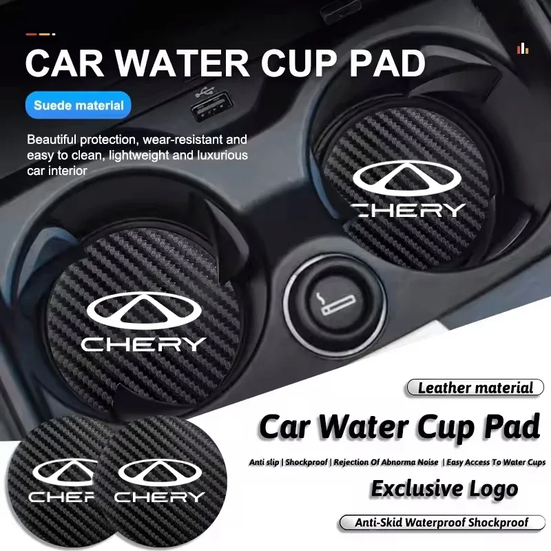 Car Cup Coaster Bottle Anti-slip Pad Water Cup Mat For Chery Tiggo 7 8 9 4 Pro 3X Omoda 5 E5 Jaecoo 7 8 Arrizo 8 Tiggo 5X
