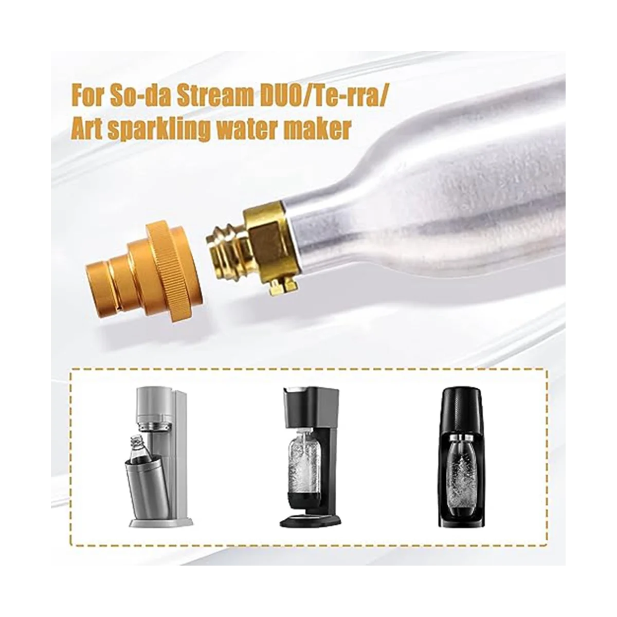 For Terra/Art//DUO Machine Soda Adapter TR21-4 Threaded Valve Refill 2 Set (Gold)