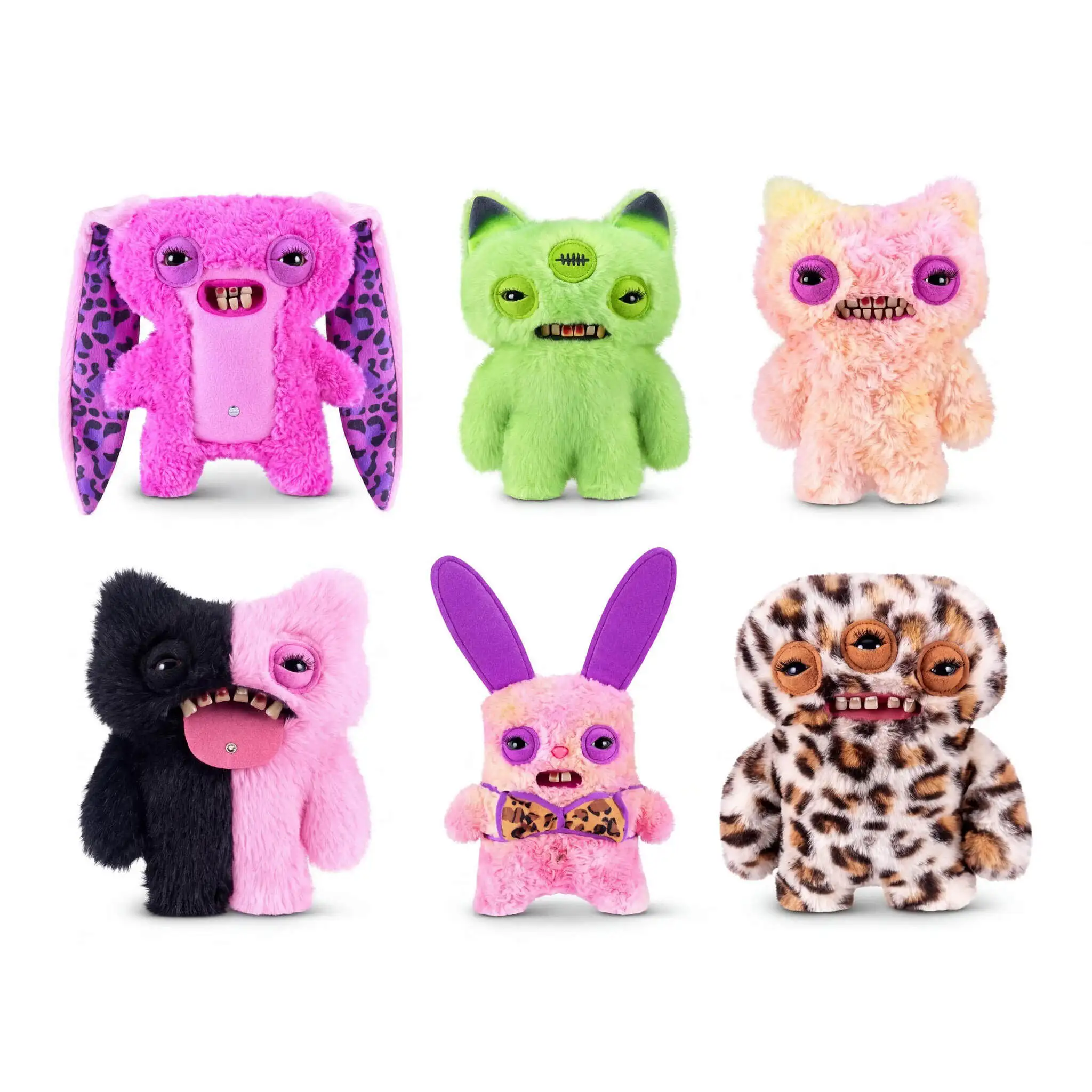 

Новая оригинальная плюшевая игрушка Fuggler Fanged Bunny 2026 года: розовые и фиолетовые ушки, леопардовый принт. Модные коллекционные игрушки для женщин, декор для дома, подарок.