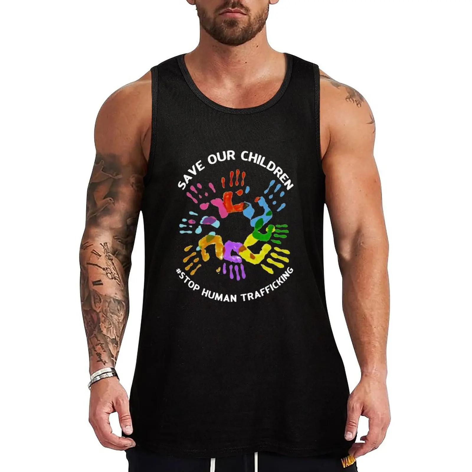 Save Our Children Stop Human Trafficking Tank Top Vest mens designer clothes men gym