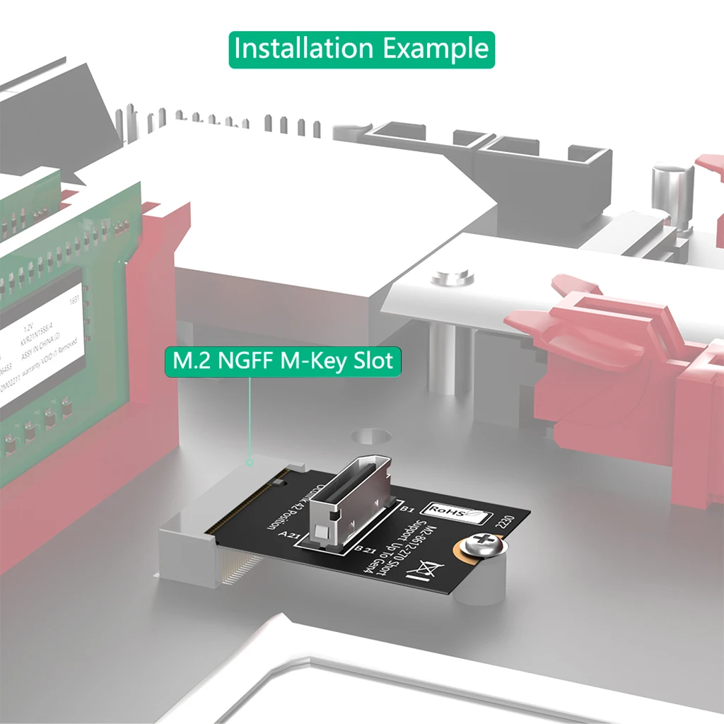 For M.2 NVME Key M to SFF-8611/8612 Adapter Card NVMe PCI-e 4.0 x4 to OcuLink SFF-8612 4i Host Adapter for U.2 U.3 SSD and eGPU