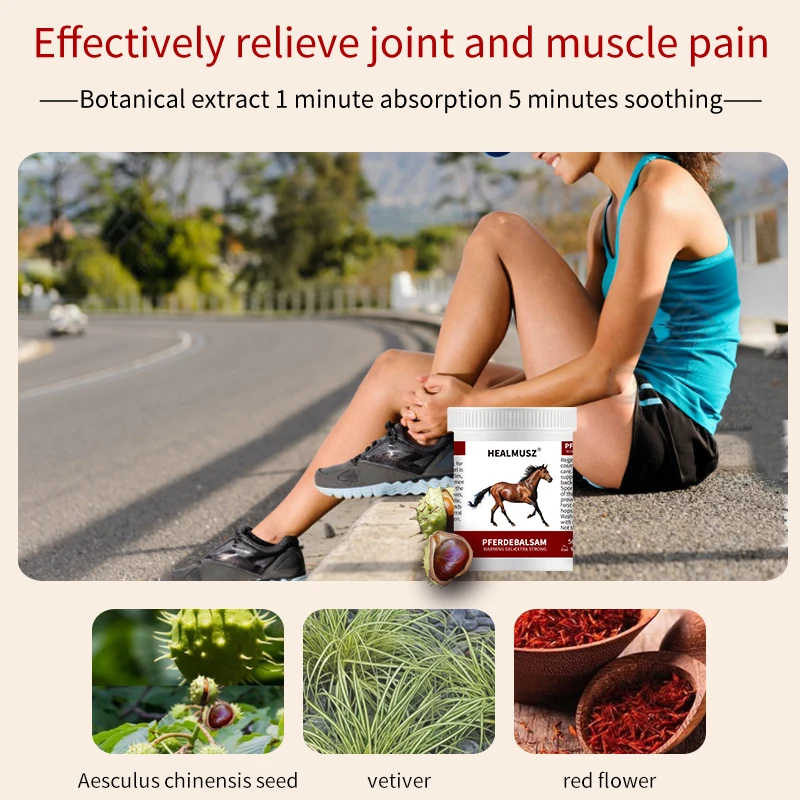 Horse Balm Chestnut Heating Extra Warming Joint Massage Gel Muscle Recovery Pain Relief Back Pain Arthritis Medical Health Care