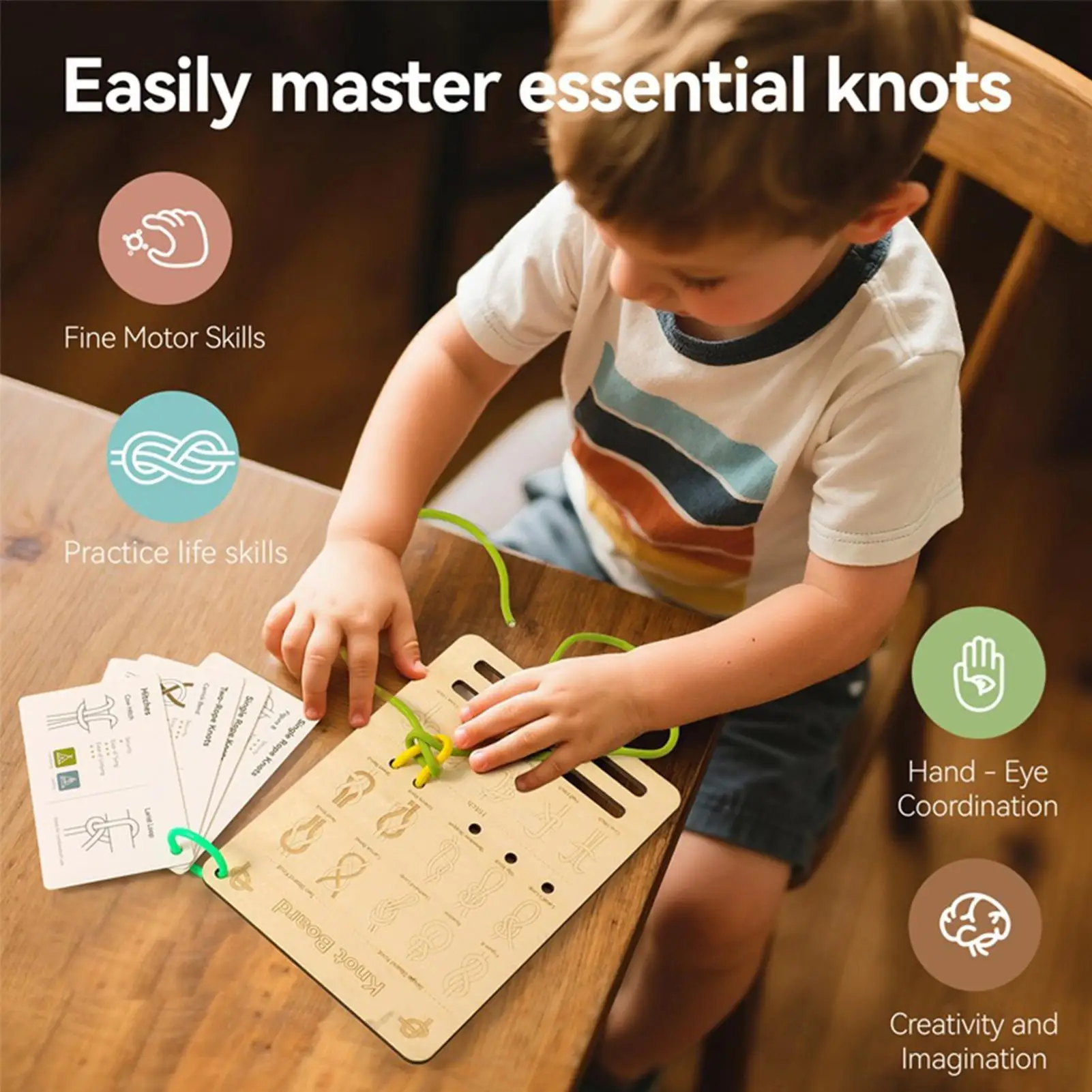 

Knot Practice Board Wooden Educational Activties Knot Training Board For Children Boys Girls Home Birthday Party Nursery