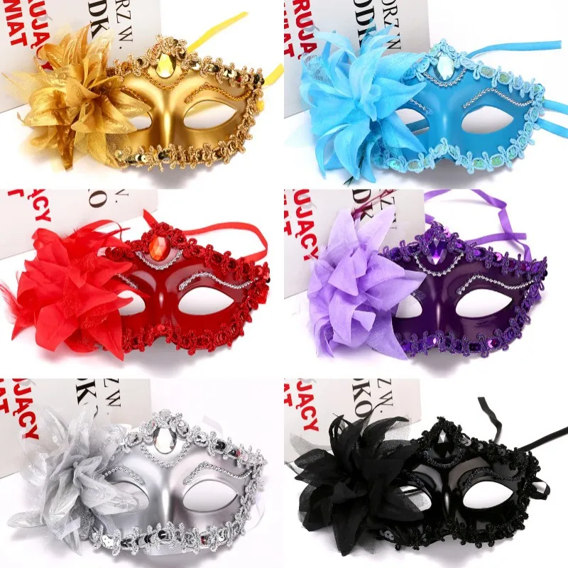 Venice Adult Masquerade Princess Mask Women Luxury Peacock Feathers Half Face Mask Party Performance Carnival Cosplay Costume