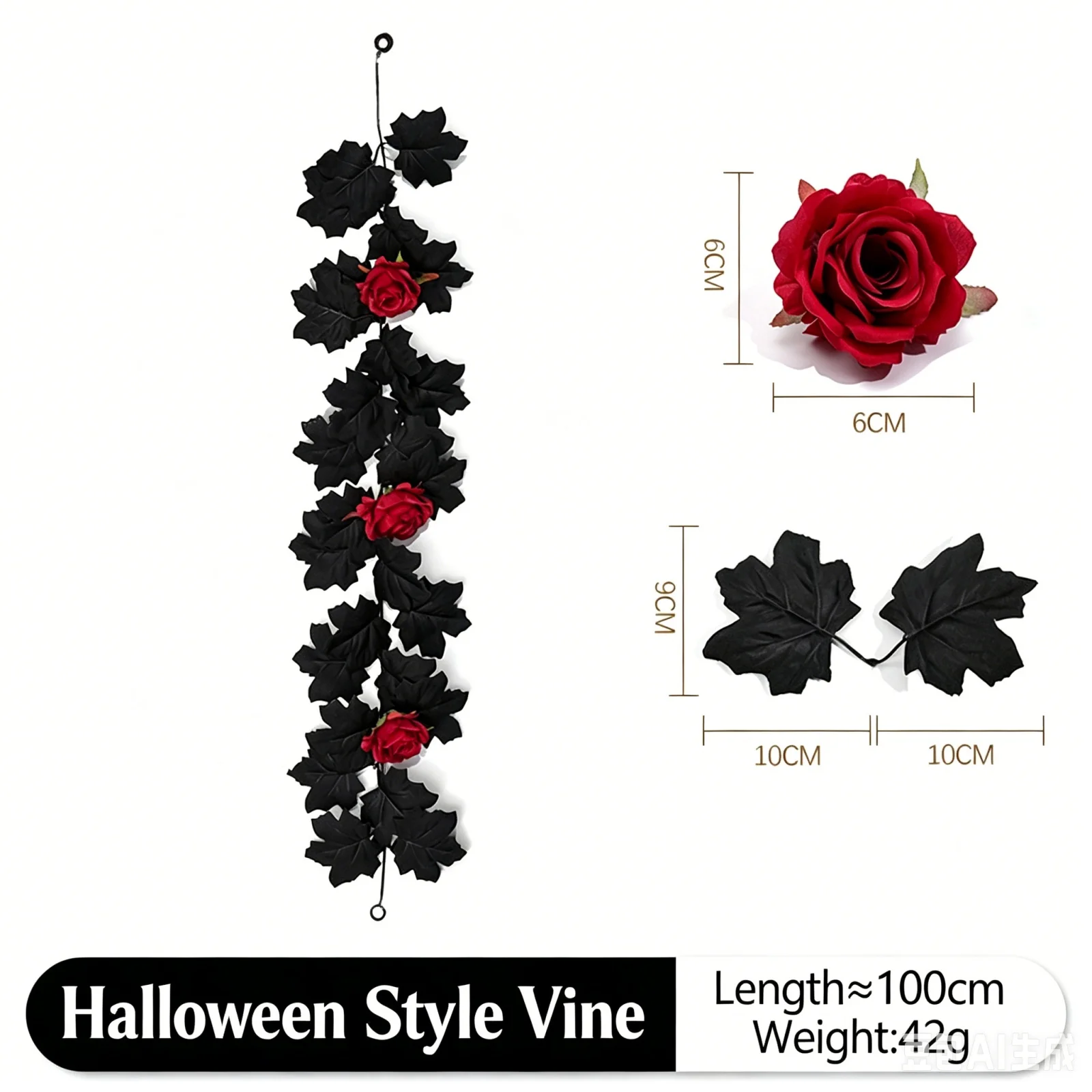 For Halloween Party Wall Arch Gothic Maple Vine Artificial Leaves for Home Styling Door Hanging Silk Cloth Decoration