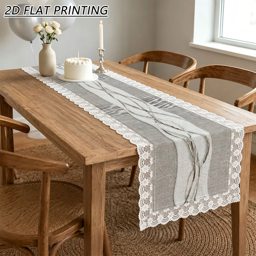 1pc Twisted Branch Pattern Tulle Lace Table Runner For Home Banquet Dining Table Decoration