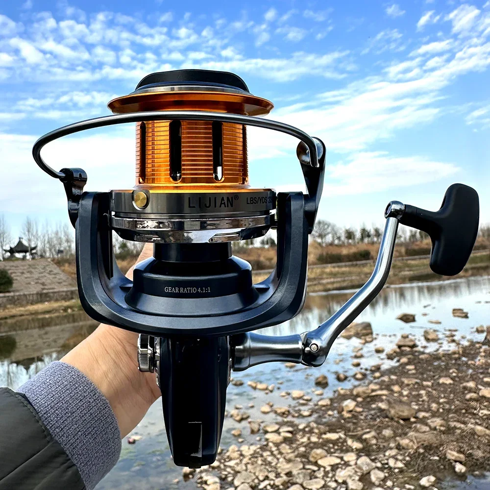 moulinet-de-peche-spinning-avec-bobine-metallique-rapport-de-vitesse-41-1-puissance-de-trainee-maximale-de-25kg-pour-peche-a-la-traine-en-eau-salee-materiel-de-surf-te9000-12000