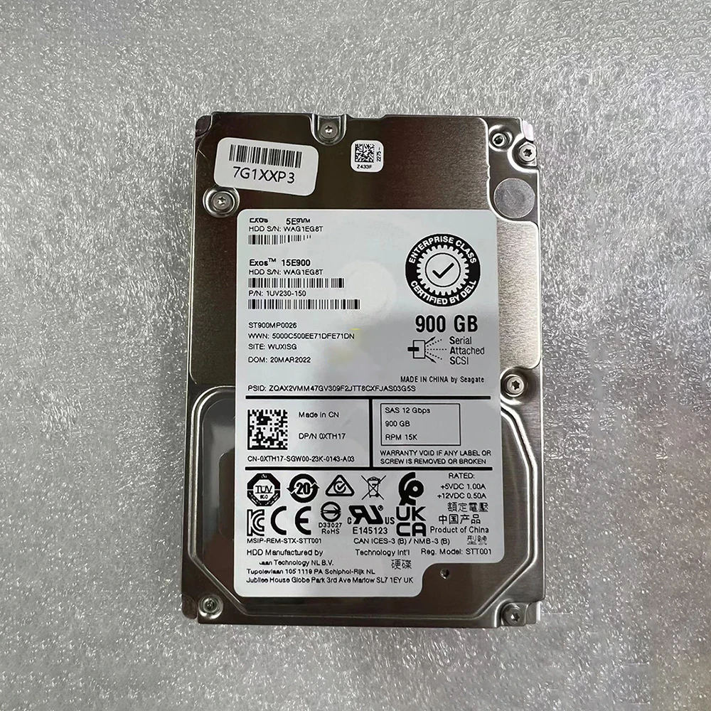 

Серверный жесткий диск 0XTH17 XTH17 900G 15K SAS 2,5 дюйма 12 ГБ Жесткий диск ST900MP0026