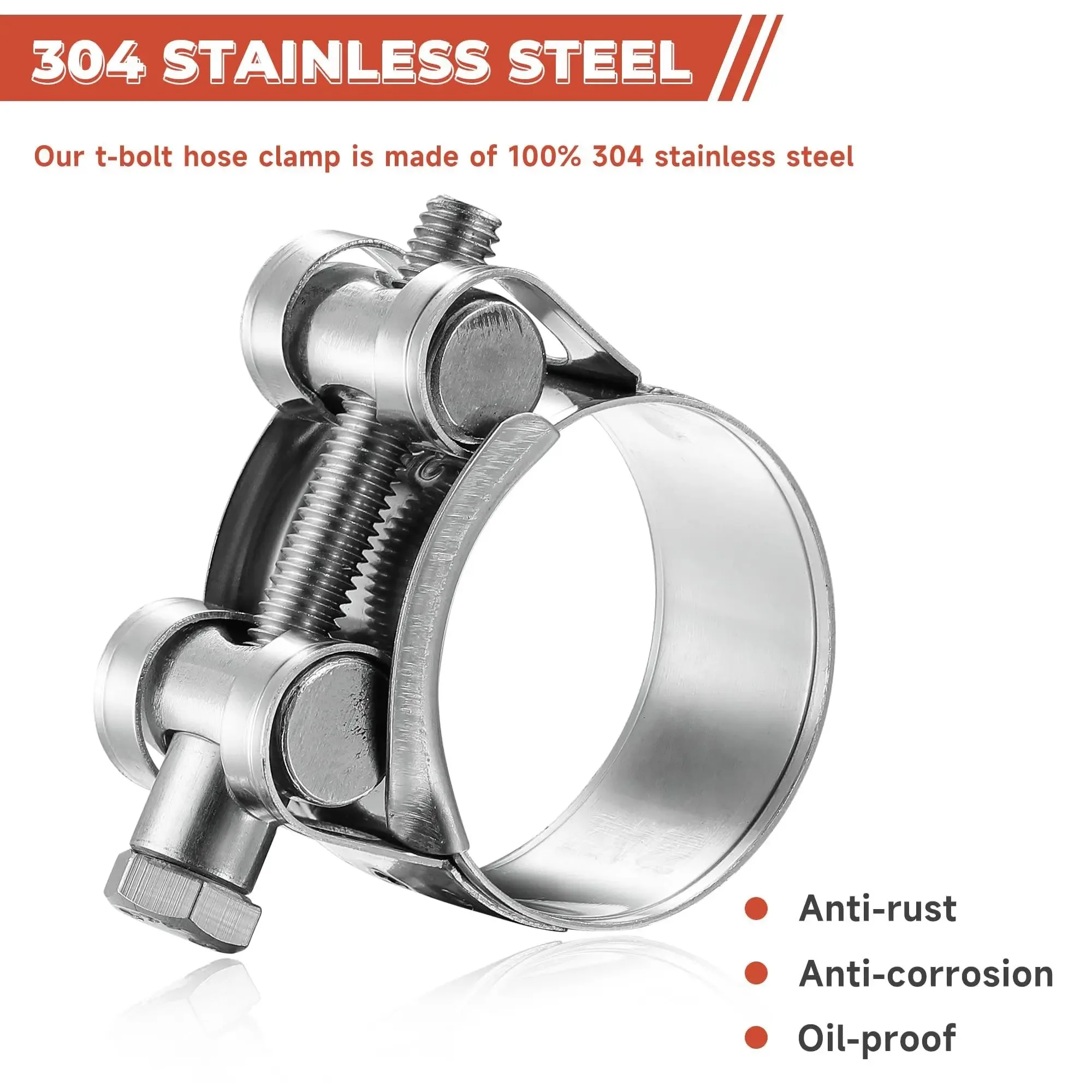 4PCS 304 Stainless Steel Strengthens European Style Hose Clamp Exhaust Circular Air Water Pipe Clip Sealing Welding Repair Tool