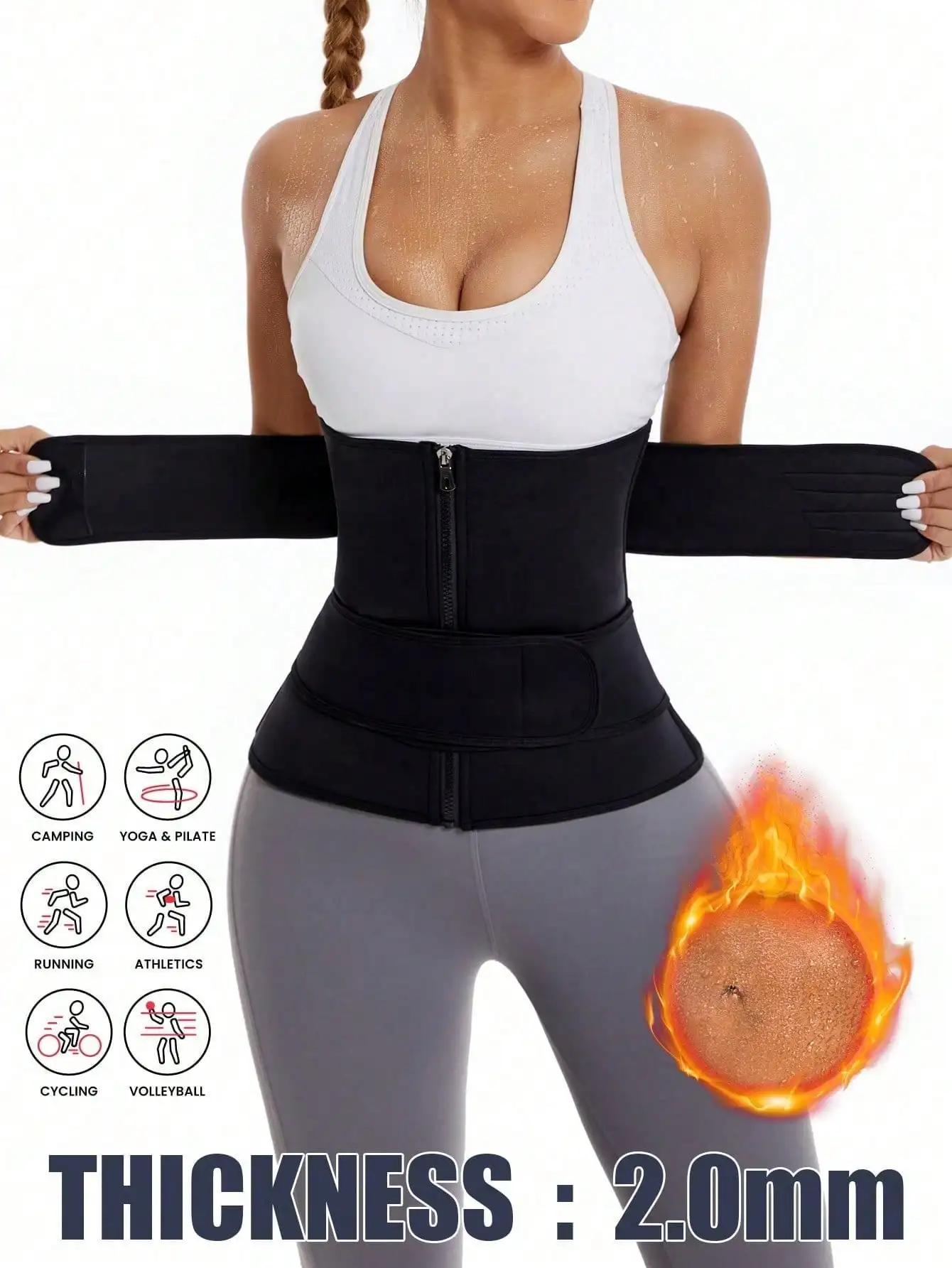 Women's Sports Shaping Waist Belt Women's Shaping Compression Sports Bra Waist Training Device Sauna Vest Shaper Latex Underbust