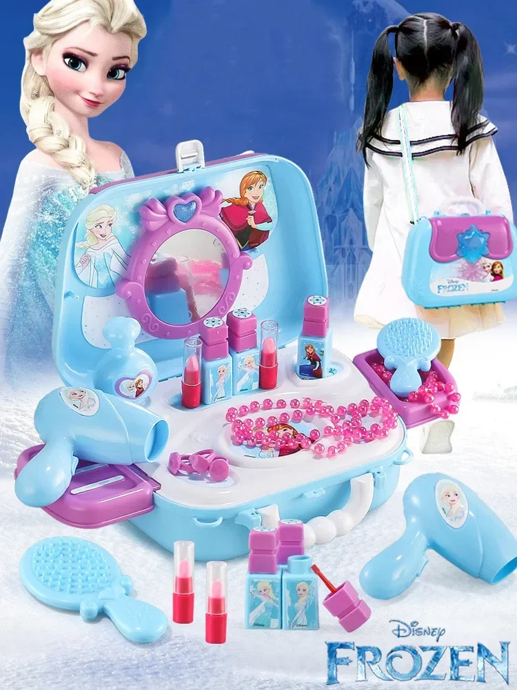 Disney-Juego de maquillaje de Frozen minnie Sophia princess para niños, juego de juguetes de cocina, casa de juegos, regalo para niñas