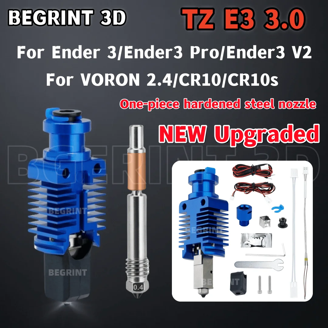 Обновление Hotend TZ E3 3.0 Горячий конец Керамический нагрев Цельное сопло из закаленной стали для Ender 3 Ender 3 V2 Ender 3 Pro VORON 2.4