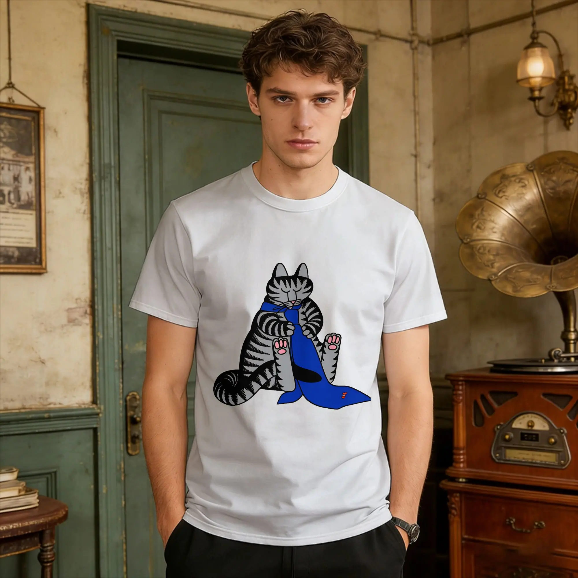Ryan Gosling Cat Golden Gate Bridge Cat T-Shirt Summer Project Hail Mary Cotton T-Shirts For Male Print Tee Shirt Clothes
