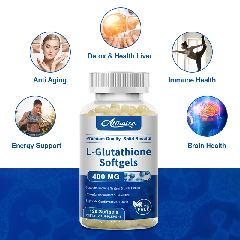 Alliwise Glutathione Collagen Capsules Supplement Antioxidant Boosting Immunity Dull Skin Health& Skin Care